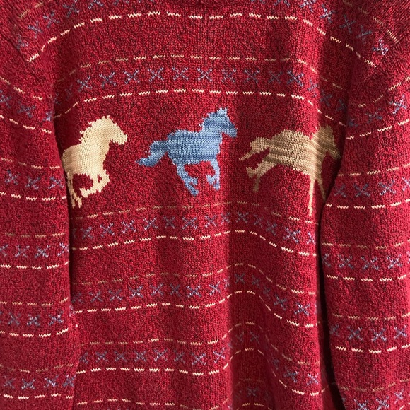 Vintage Red Horse Knit Sweater - Picture 6 of 9